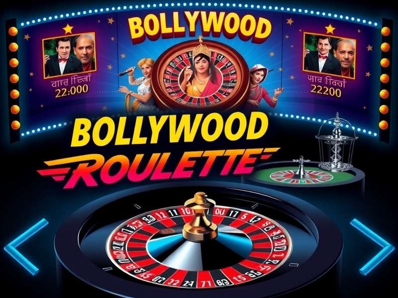 Bollywood Roulette game setup with colorful wheel and movie elements