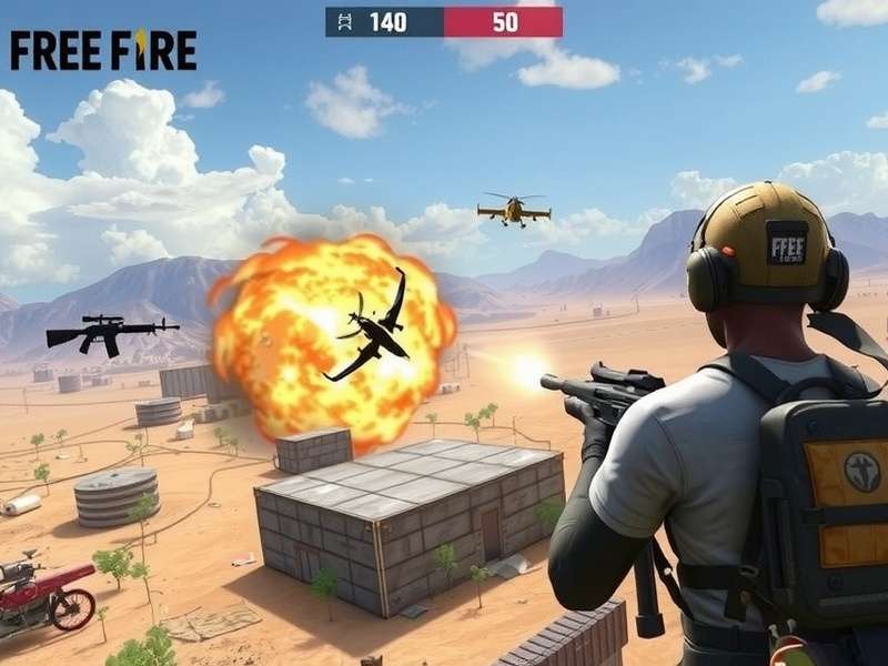 Free Fire Falcon Fury gameplay screenshot showing intense battle action
