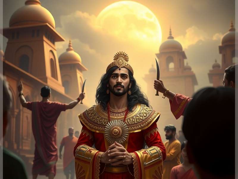 Historical Indian card game artwork