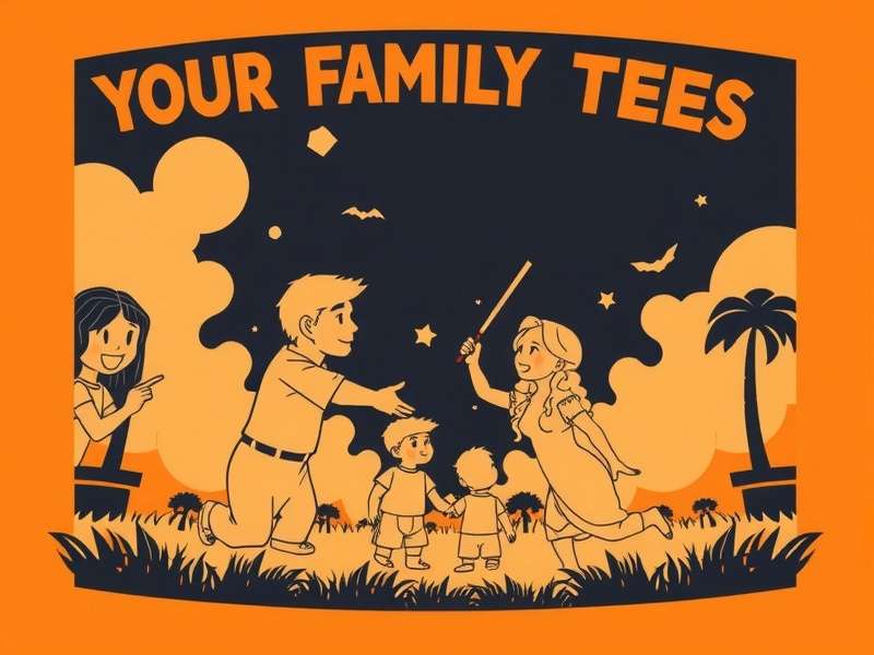 Family wearing matching t-shirts