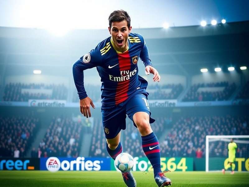 EA FIFA Soccer in-game celebration at a packed stadium