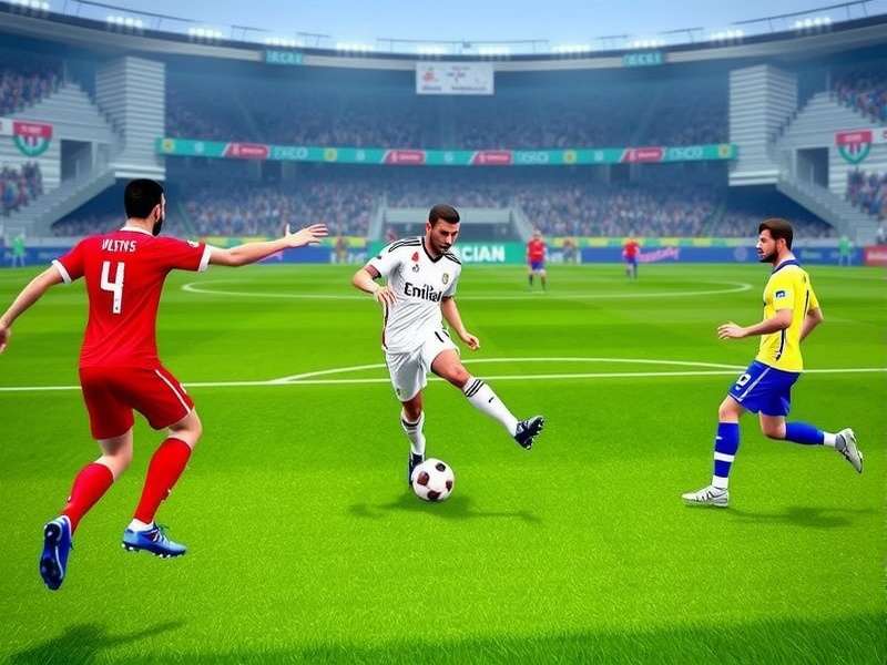 The FIFA World Cup Trophy held aloft by winning captain in a stadium filled with confetti