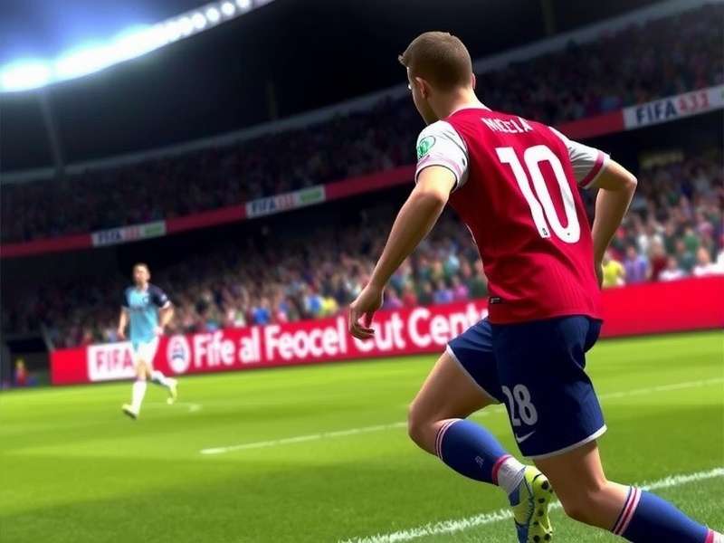 FIFA Soccer gameplay screenshot showing realistic soccer match