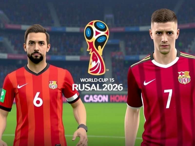 Football players competing in a World Cup qualifier match