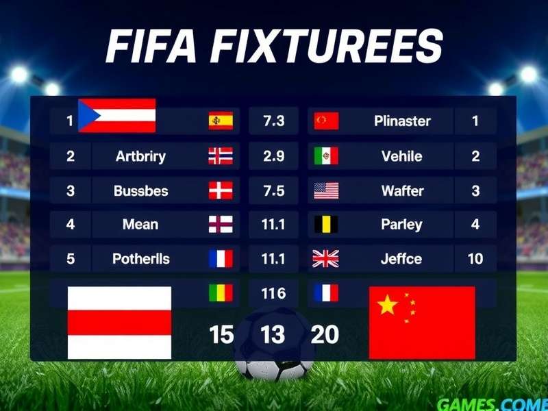 Detailed view of a FIFA in-game calendar and fixture list on a monitor