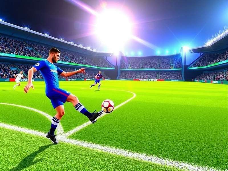 FIFA Soccer Game screenshot showing intense match action