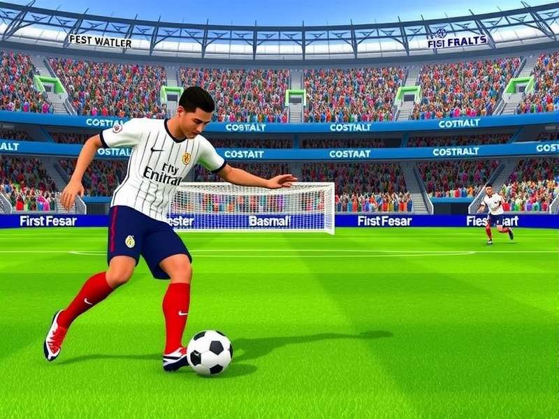 FIFA Soccer match showing referee explaining rules to players