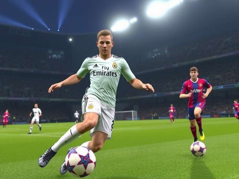 FIFA 23 gameplay screenshot showing a realistic player celebrating a goal