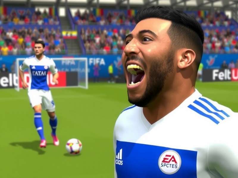 FIFA player T-pose celebration glitch after scoring a goal
