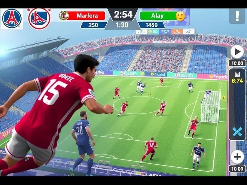 A person playing Fcmobile on a smartphone with intense focus