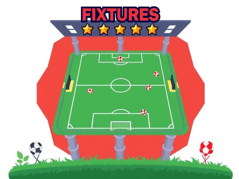 Football match schedule calendar with markers and pins