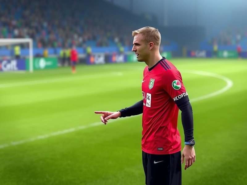 FIFA referee making a decision during a match