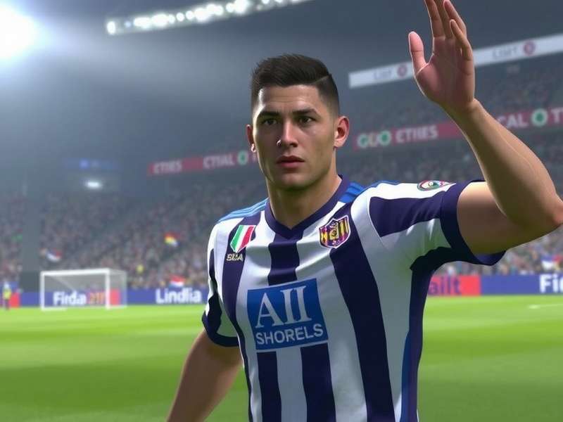 FIFA player executing a skill move on console