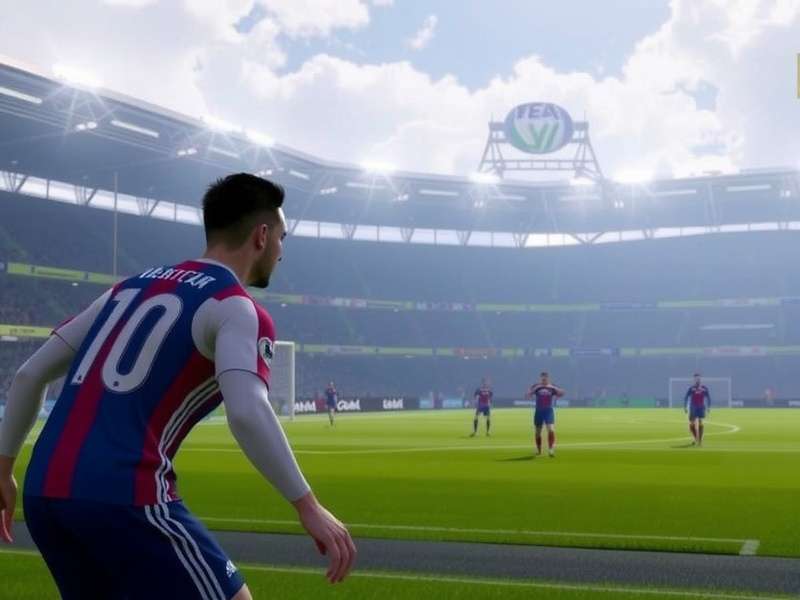 FIFA Soccer game screenshot showing intense match gameplay