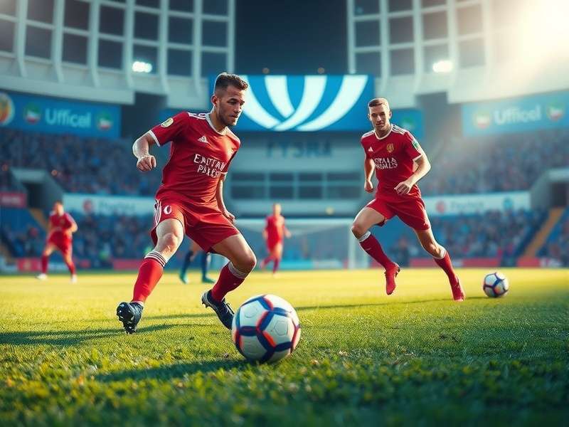 FIFA Soccer gameplay showing tactical camera view with player instructions overlay