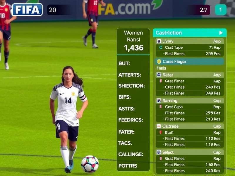 Women's FIFA soccer match with players in action