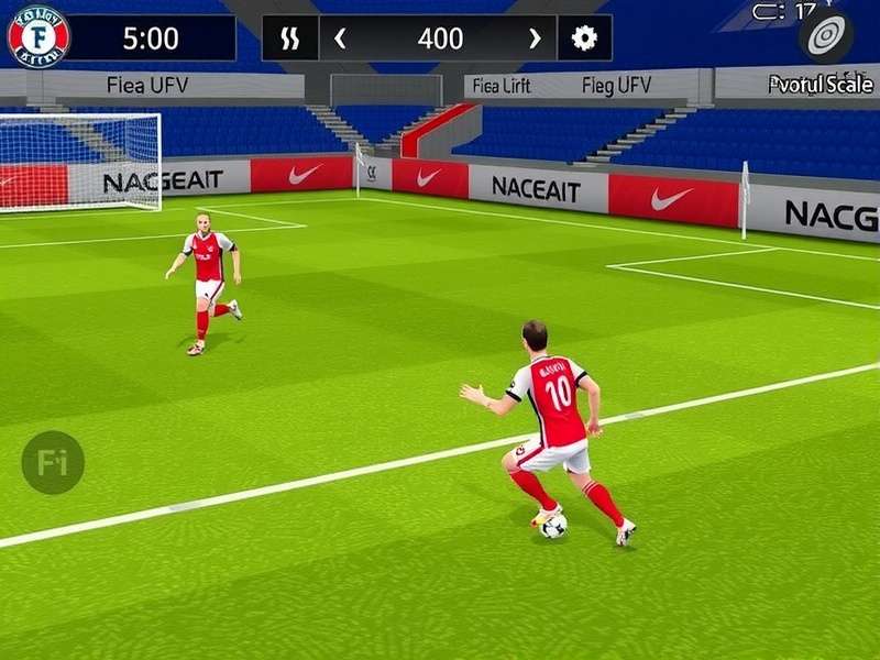 FIFA Mobile gameplay featuring a football stadium with Indian tricolor elements and goal celebration