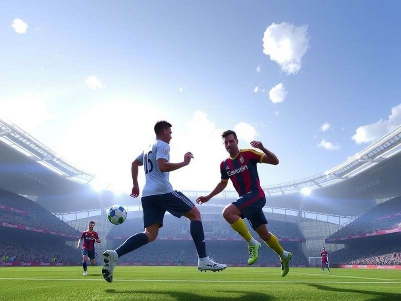 FIFA Online gameplay showing Indian players competing in a tournament arena with vibrant crowd and stadium lights.