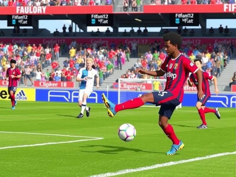 FIFA Soccer 2026 gameplay action shot featuring Indian football stars in vibrant stadium