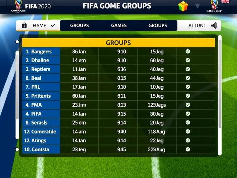 FIFA Soccer World Cup Groups — tournament stage with teams and flags