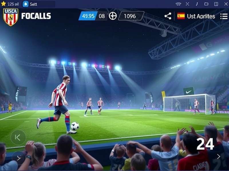 Indian gamer playing FIFA Soccer Fc Mobile on mobile phone with football jersey