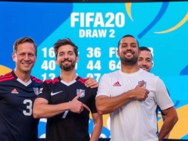 FIFA Group Draw concept illustration with football and tournament brackets